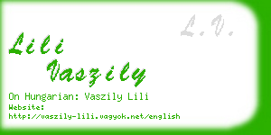 lili vaszily business card